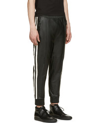 Pantalon de jogging en cuir noir DSQUARED2