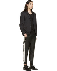 Pantalon de jogging en cuir noir DSQUARED2