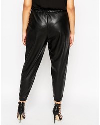 Pantalon de jogging en cuir noir Asos