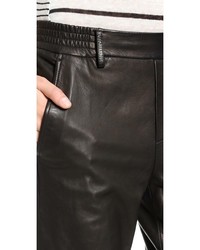 Pantalon de jogging en cuir noir Vince