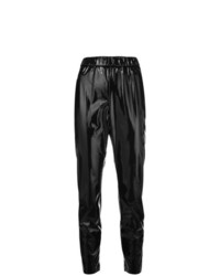 Pantalon de jogging en cuir noir MSGM