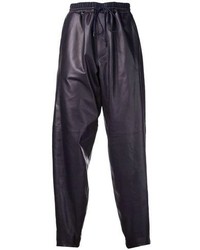 Pantalon de jogging en cuir noir