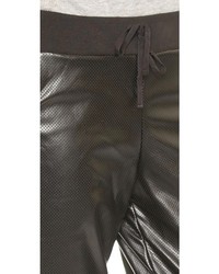 Pantalon de jogging en cuir noir Plush