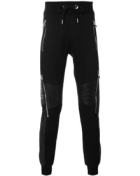 Pantalon de jogging en cuir noir Philipp Plein