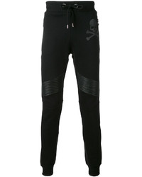 Pantalon de jogging en cuir noir Philipp Plein