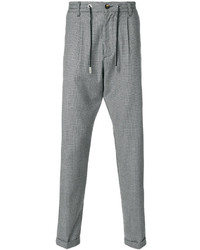 Pantalon de jogging en laine à carreaux gris