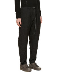 Pantalon de jogging en laine à rayures verticales noir Attachment