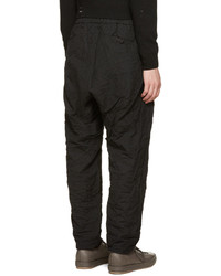 Pantalon de jogging en laine à rayures verticales noir Attachment