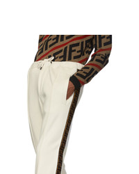 Pantalon de jogging en laine blanc Fendi