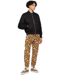 Pantalon de jogging en laine imprimé tabac Burberry