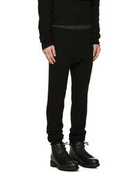 Pantalon de jogging en laine noir Sacai