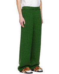 Pantalon de jogging en laine vert Marni