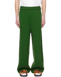 Pantalon de jogging en laine vert Marni