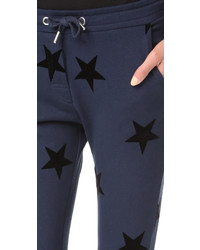 Pantalon de jogging en velours à étoiles bleu marine Zoe Karssen