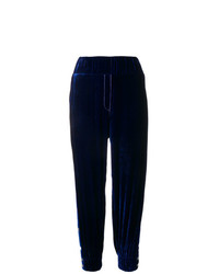 Pantalon de jogging en velours bleu marine Almaz