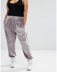 Pantalon de jogging en velours gris Asos