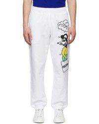Pantalon de jogging imprimé blanc Moschino