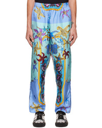 Pantalon de jogging imprimé bleu clair Versace Underwear