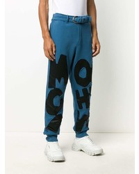 Pantalon de jogging imprimé bleu Moschino