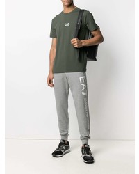 Pantalon de jogging imprimé gris Ea7 Emporio Armani