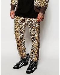 Pantalon de jogging imprimé léopard olive