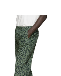 Pantalon de jogging imprimé léopard vert foncé Vyner Articles