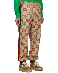 Pantalon de jogging imprimé marron clair Gucci