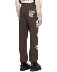 Pantalon de jogging imprimé marron foncé Charles Jeffrey Loverboy