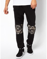 Pantalon de jogging imprimé noir et blanc Hype
