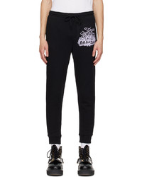 Pantalon de jogging imprimé noir Anna Sui