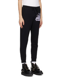 Pantalon de jogging imprimé noir Anna Sui