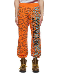 Pantalon de jogging imprimé orange Awake NY