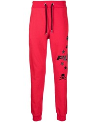 Pantalon de jogging imprimé rouge et noir