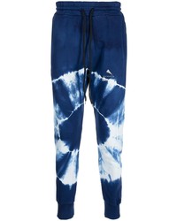 Pantalon de jogging imprimé tie-dye bleu marine et blanc
