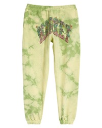 Pantalon de jogging imprimé tie-dye jaune