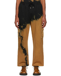 Pantalon de jogging imprimé tie-dye marron clair Feng Chen Wang