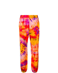 Pantalon de jogging imprimé tie-dye orange