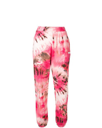 Pantalon de jogging imprimé tie-dye rose