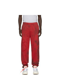 Pantalon de jogging imprimé tie-dye rouge