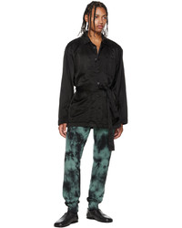 Pantalon de jogging imprimé tie-dye vert foncé Dries Van Noten