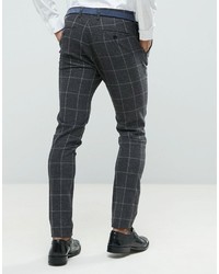 Pantalon écossais gris foncé Asos