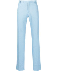 Pantalon en coton bleu clair Hardy Amies