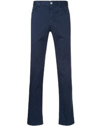 Pantalon en coton bleu marine Cerruti