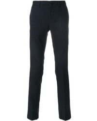 Pantalon en coton bleu marine Incotex