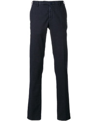 Pantalon en coton bleu marine Incotex