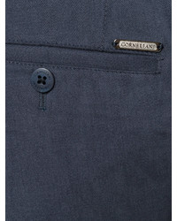 Pantalon en coton bleu marine Corneliani