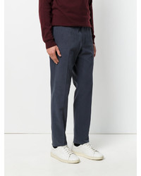 Pantalon en coton bleu marine Corneliani