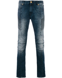 Pantalon en coton bleu Pierre Balmain