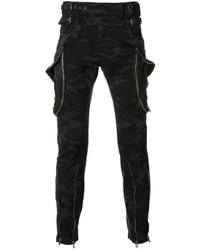 Pantalon en coton camouflage noir