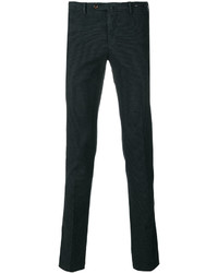 Pantalon en coton en pied-de-poule noir Pt01